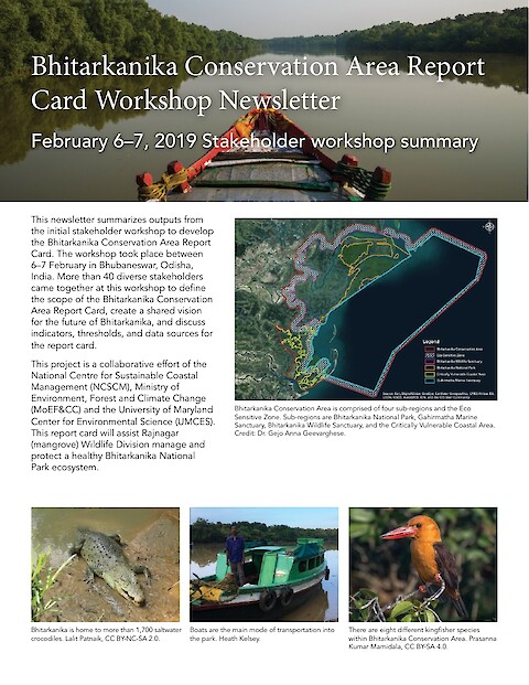 Bhitarkanika Conservation Area Report Card Workshop Newsletter (Page 1)