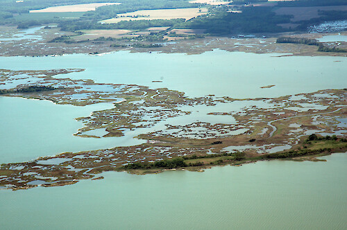 Mills Island in Chincoteague Bay, a rapidly-disappearing, eroding marsh island