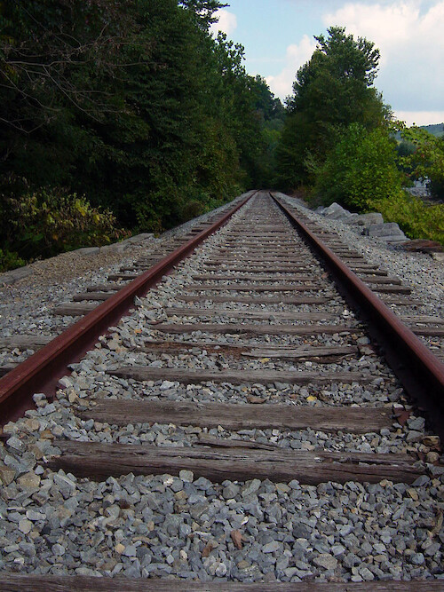 Railroad running through Garett County, western Maryland. 