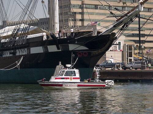 Fire/Rescue Boat in Baltimore Harbor, Maryland