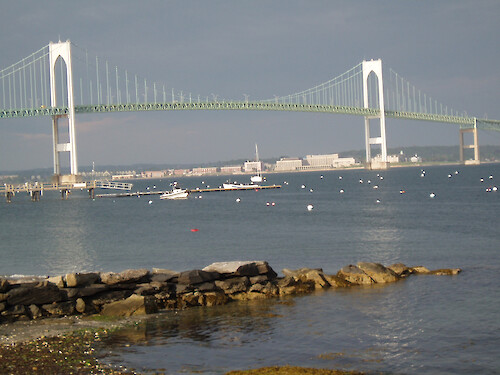 View of the Newport Bridge from Jamestown, RI looking NE