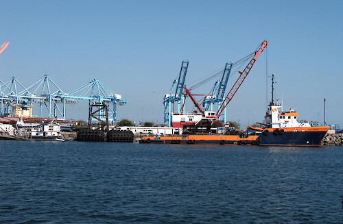 Cargo Cranes in Los Angeles Harbor.