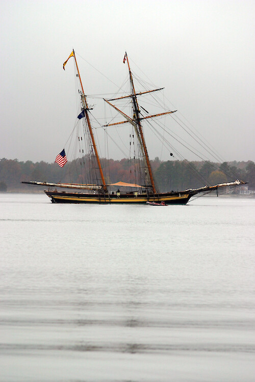 Pride of Baltimore in the Tred Avon River in the Chesapeake Bay.