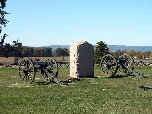 Replicas of Union cannons used on the thrid day of battle during Pickett's charge.