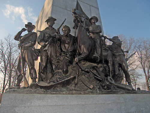 Virginia Memorial at Seminary Ridge, Gettysburg. The plaque at the base reads 