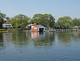 A boathouse on a local, private dock.