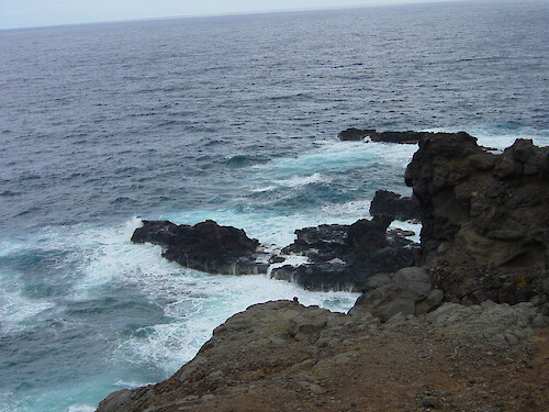Lava rocks form a portion of Maui's coast