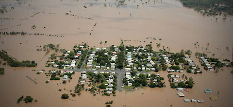 Flooding in the upper Lockyer Creek (Credit: AAP)