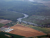 Aerial view of the Pocomoke River.