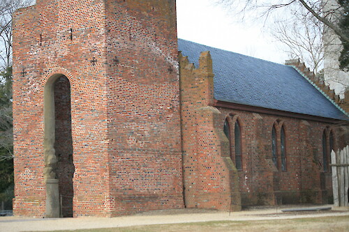 Partially built in 1639, Jamestown Church is one of the oldest surviving buildings built by Europeans in the original 13 colonies. It is part of the Jamestown National Historic Site, Colonial National Historical Park