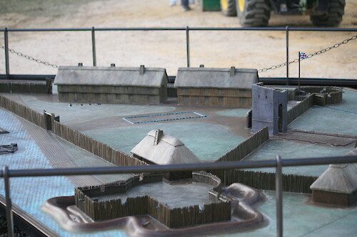 Scale model of James Fort at Historic Jamestowne, Colonial National Historical Park