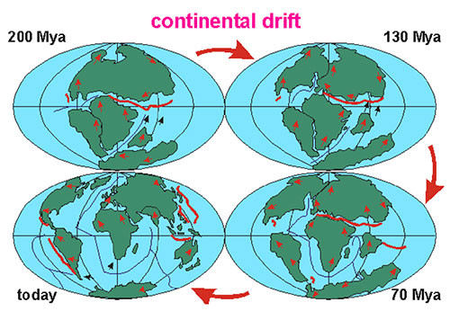 Continental drift map