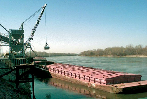 Barge-on-Missouri-River