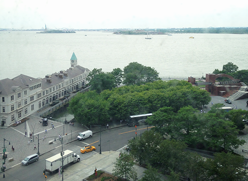 Caption: The view of Battery Park from the Hudson River Foundation’s Office. Credit: Dylan Taillie