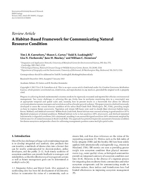 A Habitat-Based Framework for Communicating Natural Resource Condition (Page 1)