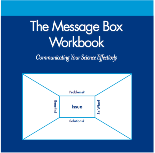 The Message Box: helpful tool for organizing and structuring communication. (Image Source: “The Message Box Workbook: Communicate Your Science Effectively” by COMPASS)