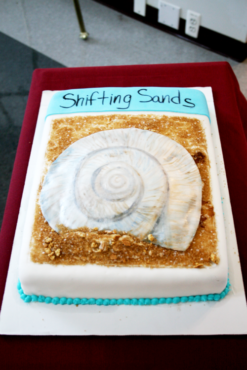 The celebratory cake at the release of 'Shifting Sands: Environmental and cultural change in Maryland's Coastal Bays.'