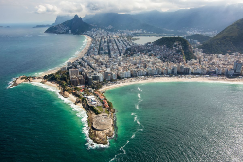 Fort Copacabana in Rio de Janeiro. Image credit here