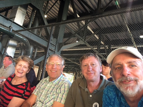 Enjoying a Baltimore Orioles baseball game with Bob and Nancy Orth. Martin LeTissier was visiting from Ireland as well.