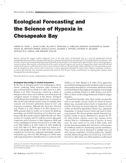 Ecological Forecasting and the Science of Hypoxia in Chesapeake Bay (Page 1)