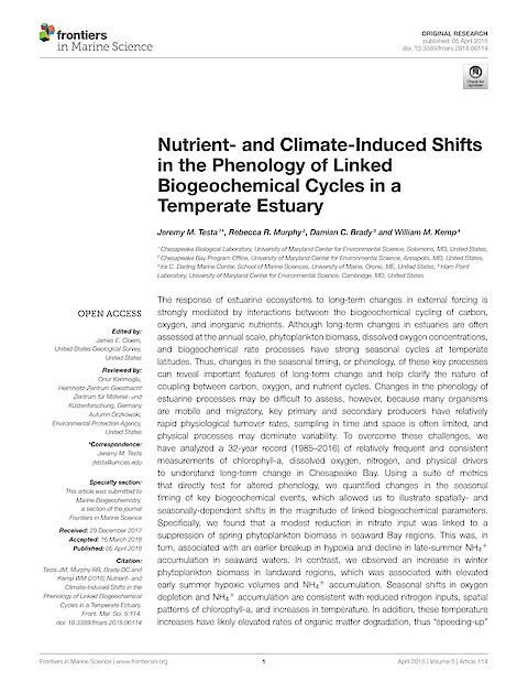 Nutrient- and Climate-Induced Shifts in the Phenology of Linked Biogeochemical Cycles in a Temperate Estuary (Page 1)