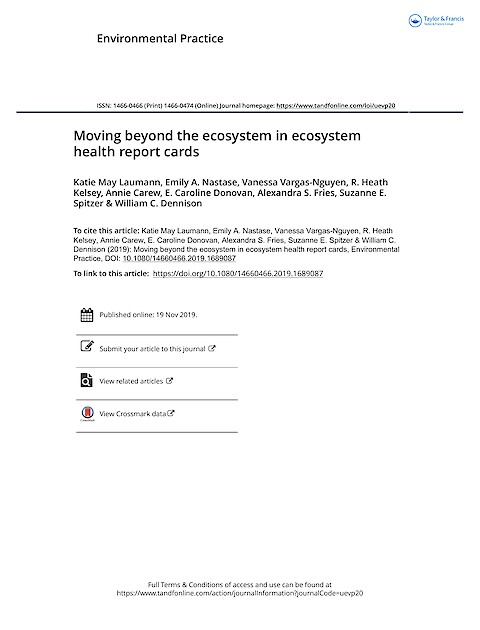 Moving beyond the ecosystem in ecosystem health report cards (Page 1)