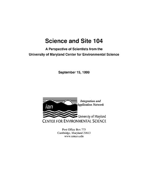 Science and Site 104: Long-term Options for Dredged Sediment Placement (Page 1)