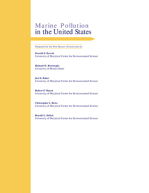 Marine Pollution in the United States: Significant Accomplishments, Future Challenges (Page 1)