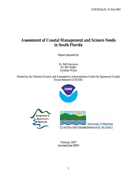 Assessment of Coastal Management and Science Needs in South Florida (Page 1)