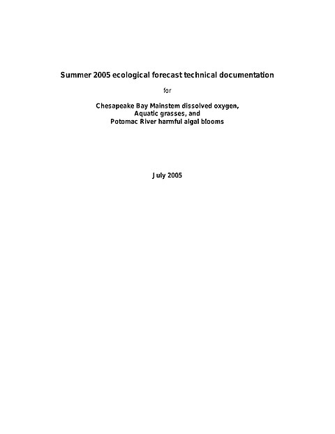 Summer 2005 ecological forecast technical documentation (Page 1)