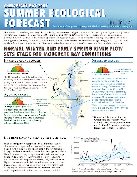 Chesapeake Bay 2007: Summer Ecological Forecast (Page 1)