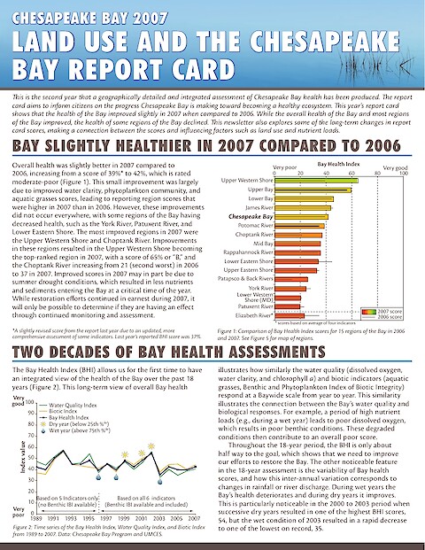 Chesapeake Bay 2007: Land Use and the Chesapeake Bay Report Card (Page 1)
