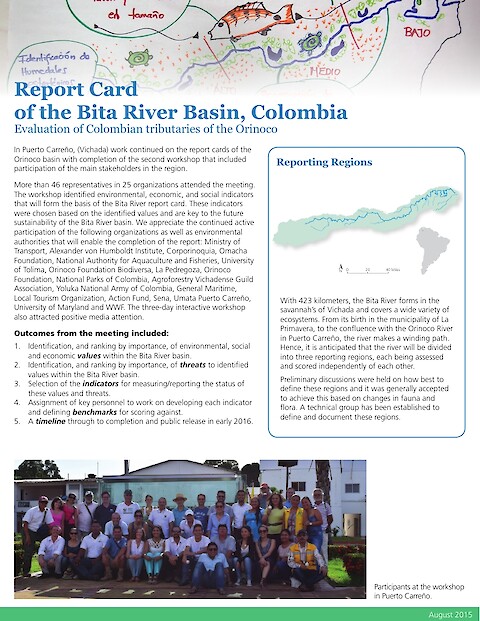 Report card of the Bita River Basin, Colombia (Page 1)