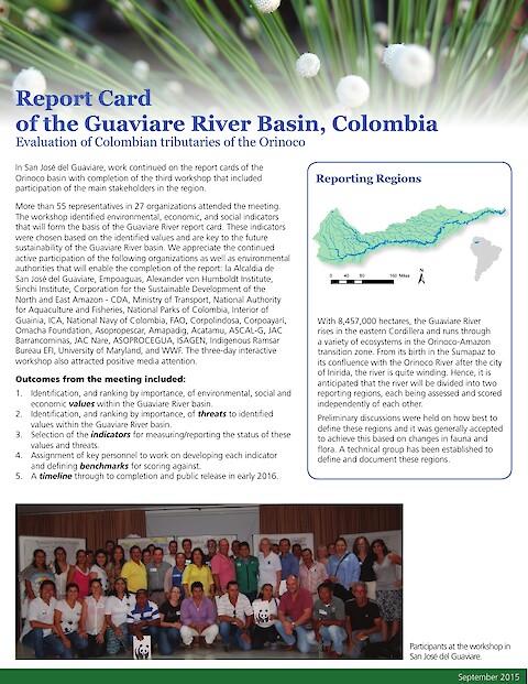 Report card of the Guaviare River Basin, Colombia (Page 1)