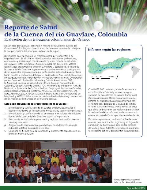 Reporte de Salud de la Cuenca del río Guaviare, Colombia (Page 1)
