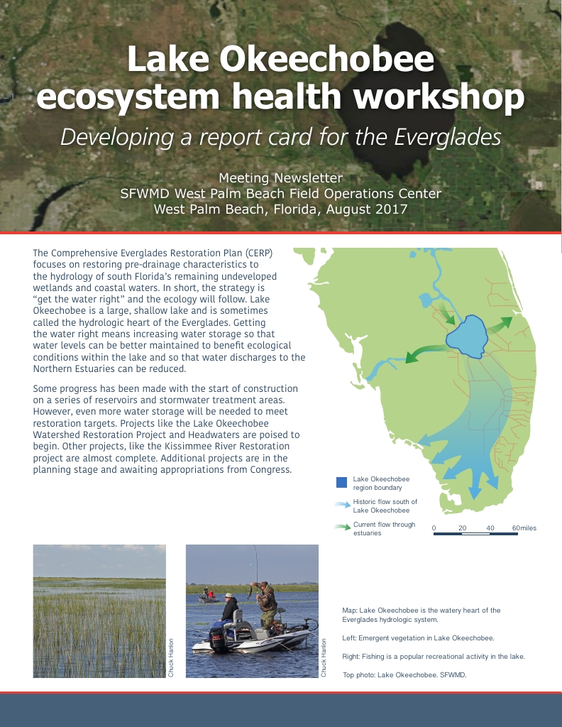 Lake Okeechobee ecosystem health workshop  Publications  Integration 