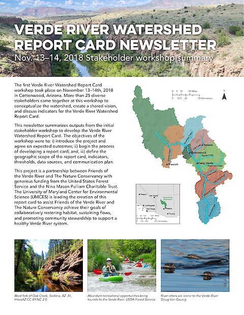 Developing a Report Card for the Verde River Watershed (Page 1)