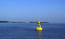 CBOS (Chesapeake Bay Observing System) buoy at the mouth of the Choptank River. There are several of the units throughout Chesapeake Bay, maintained by the University of Maryland Center for Environmental Science