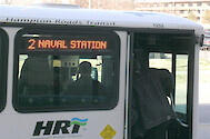 Navy personnel utilize mass transit to reduce congestion in the Norfolk/VA Beach area.