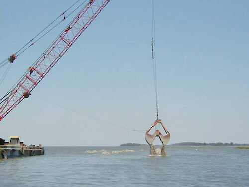 Back River oyster restoration project at Langley Air Force Base in Hampton, VA.