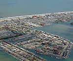 Development along Fenwick Island, which forms the barrier between Isle of Wight Bay and the Atlantic Ocean.