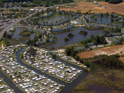 Canals and homes off Roy Creek in Assawoman Bay. 
