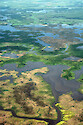 Healthy marshes (green) and stressed marshes (brown) in and around Blackwater National Wildlife Refuge and Fishing Bay Wildlife Management Area.