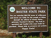 Baxter State Park sign