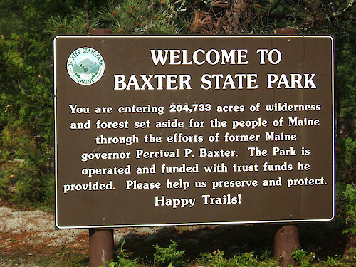 Baxter State Park sign