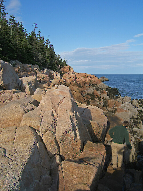 Rocky coast at Bass Harbor Head Light, Acadia National Park, Maine