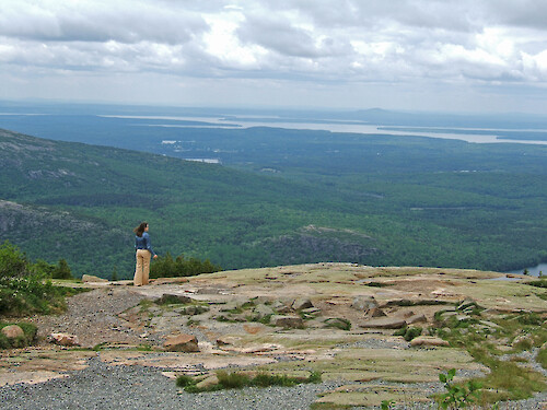 Top of Cadillac Mountain, Acadia National Park, Maine. Facing north/northwest. Towards Eagle Lake? 