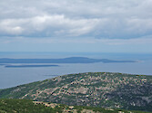Top of Cadillac Mountain, Acadia National Park, Maine. Facing east. Schoodic Peninsula in distance.