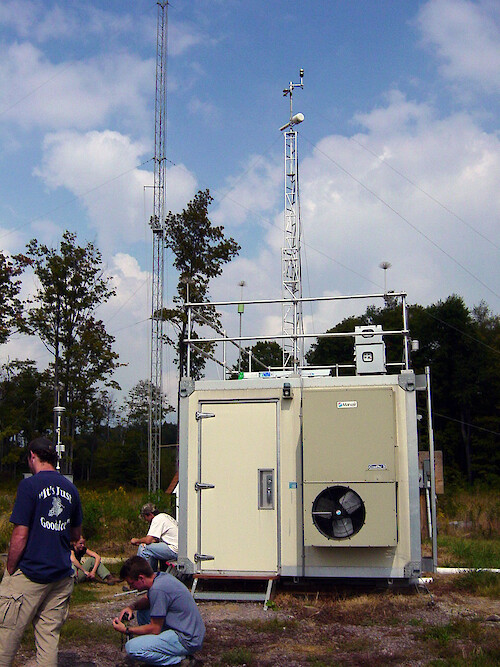 Weather and atmospheric chemistry field station overlooking Savage River Reservoir, Garett County, western Maryland.