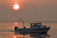 UMCES Research Vessel at sunrise in the Maryland Coastal Bays